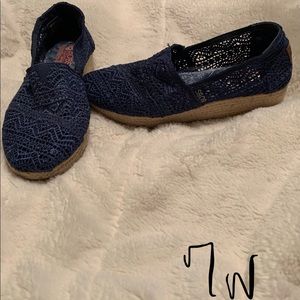 BOBS Memory Foam Wedge Blue Slip On